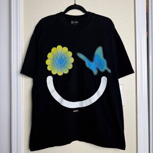 Post Malone x Takashi Murakami 'Color With Me' Limited Edition Black Tee Sz L